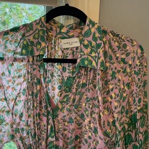 Miss June Floral Long Sleeve Dress - Pink and Green